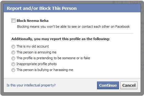 How to block/Report A user on Facebook