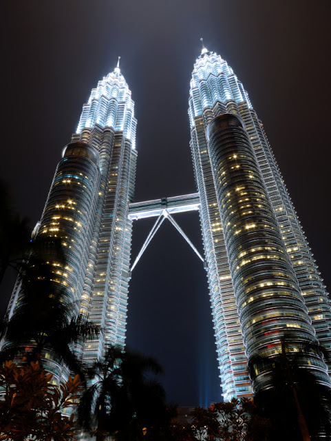 Petronas Towers 1 and 2 in Kuala Lumpur