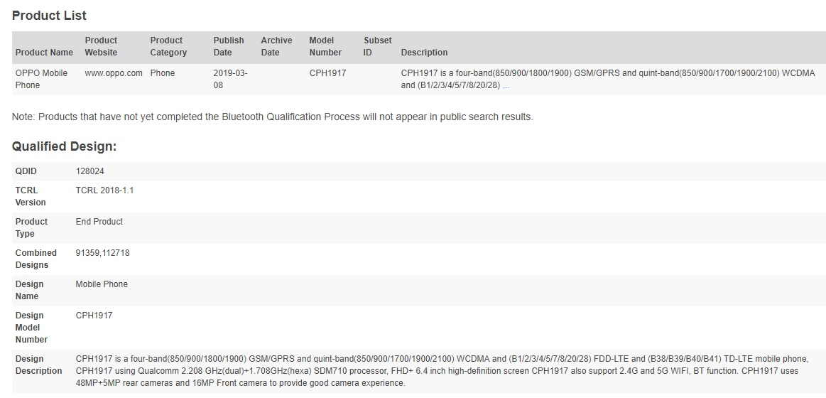 Oppo Reno specs