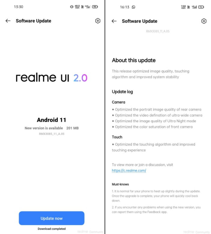 Realme 8 Update