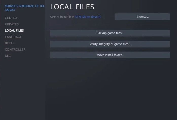 Verify game files