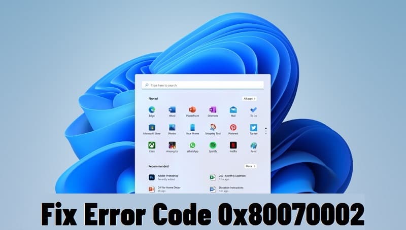 Error Code 0x80070002